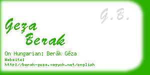 geza berak business card